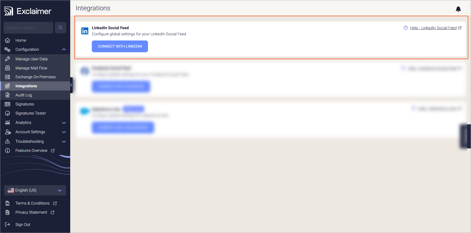 LinkedIn Social Feed – Exclaimer Knowledge Base